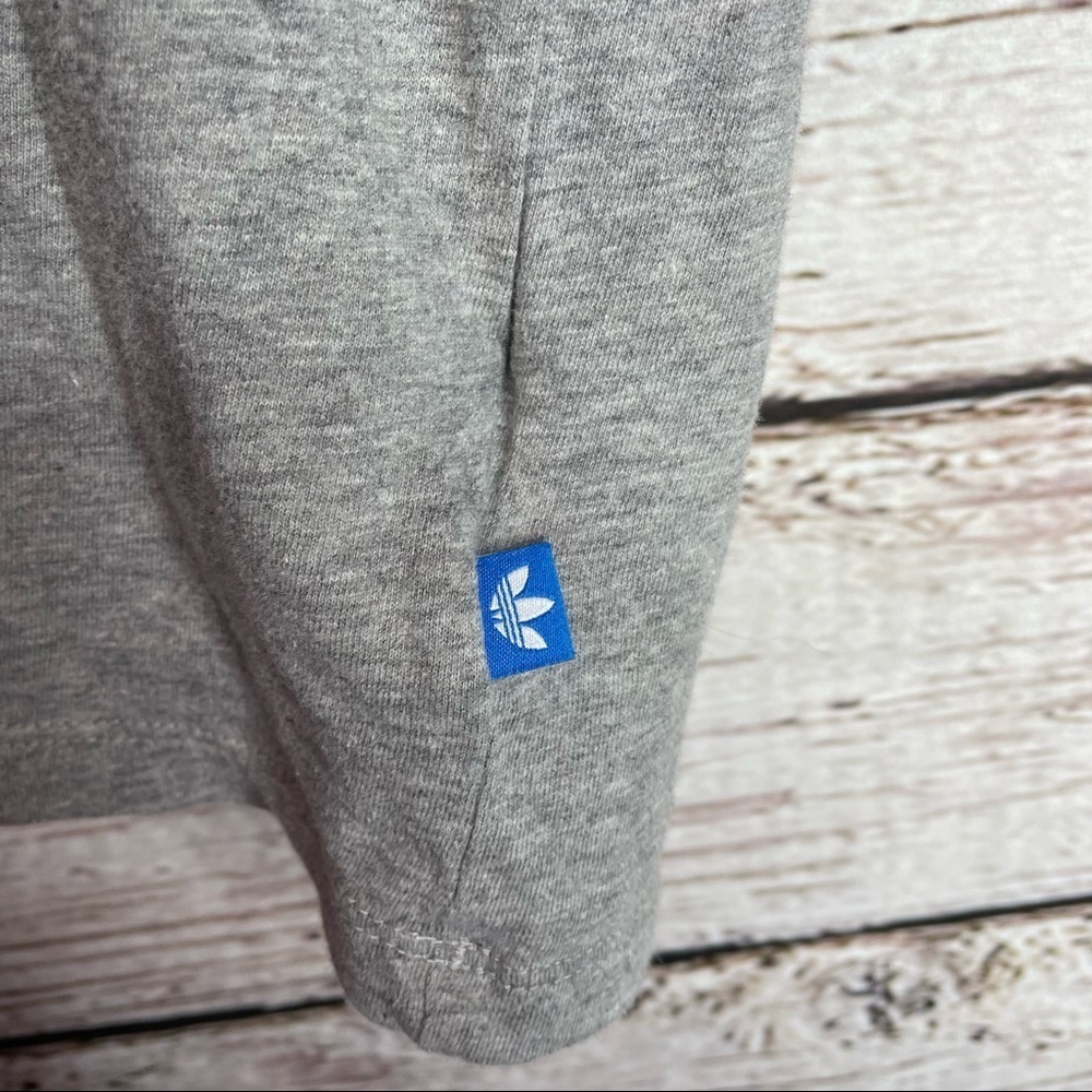 Adidas Classics 3-Stripes Tee Heather Gray Grey Small Cotton Tee Short Sleeve - Picture 2 of 11